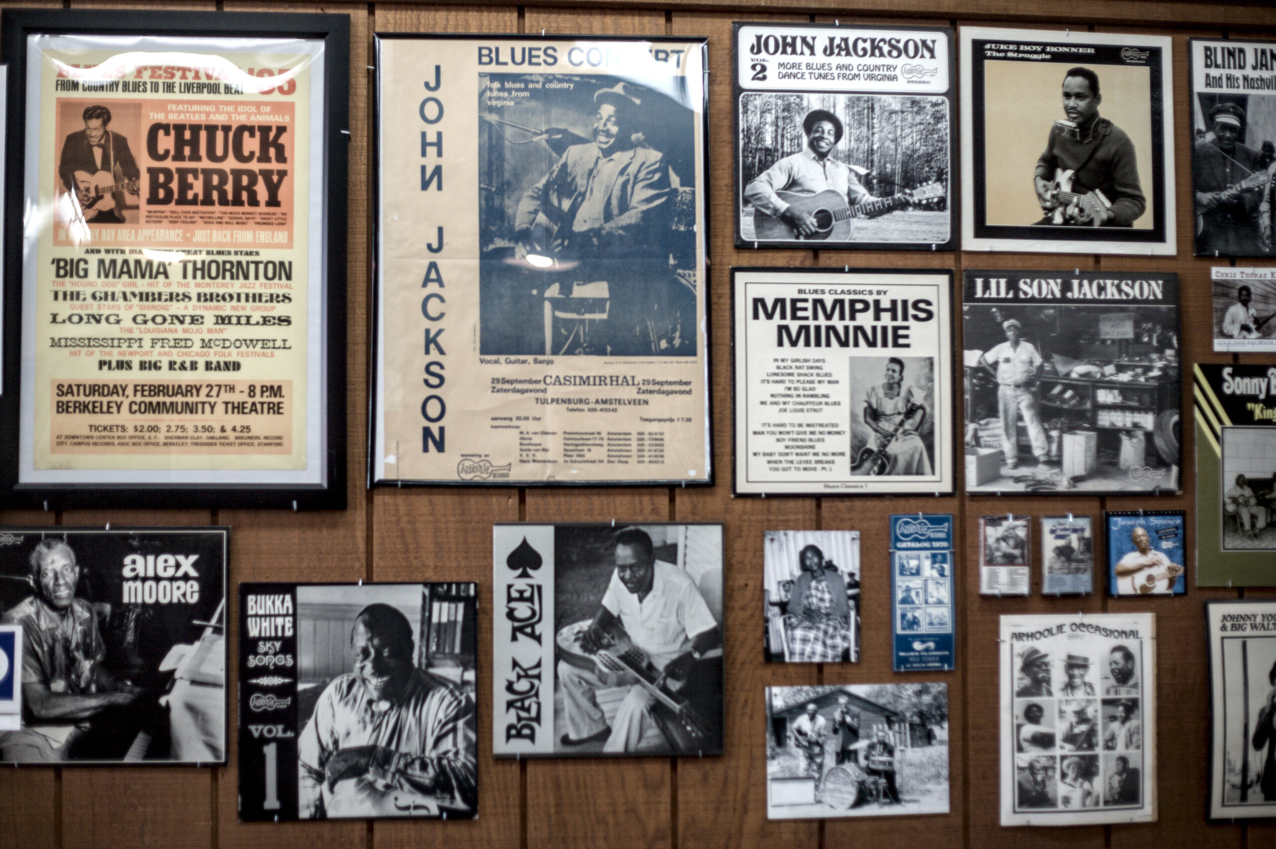 Photo of memorabilia on the wall.